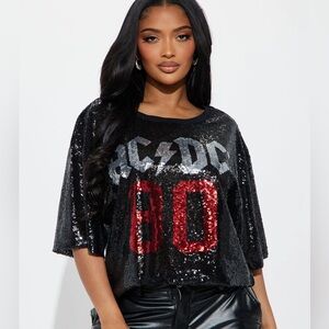 ACDC Electric Sequin Top Size Small NWT